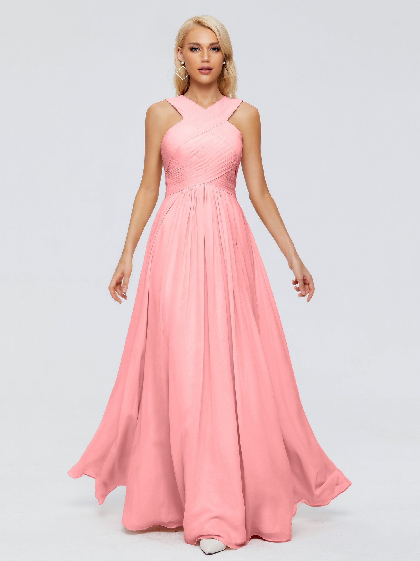 Aliyah A-line Straps Chiffon Bridesmaid Dresses