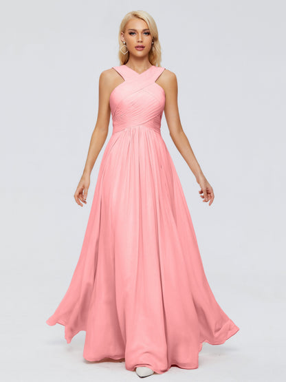 Aliyah A-line Straps Chiffon Bridesmaid Dresses