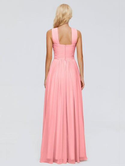 Aliyah A-line Straps Chiffon Bridesmaid Dresses