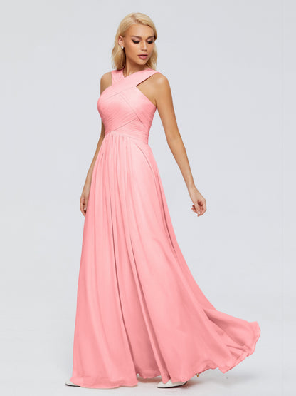 Aliyah A-line Straps Chiffon Bridesmaid Dresses