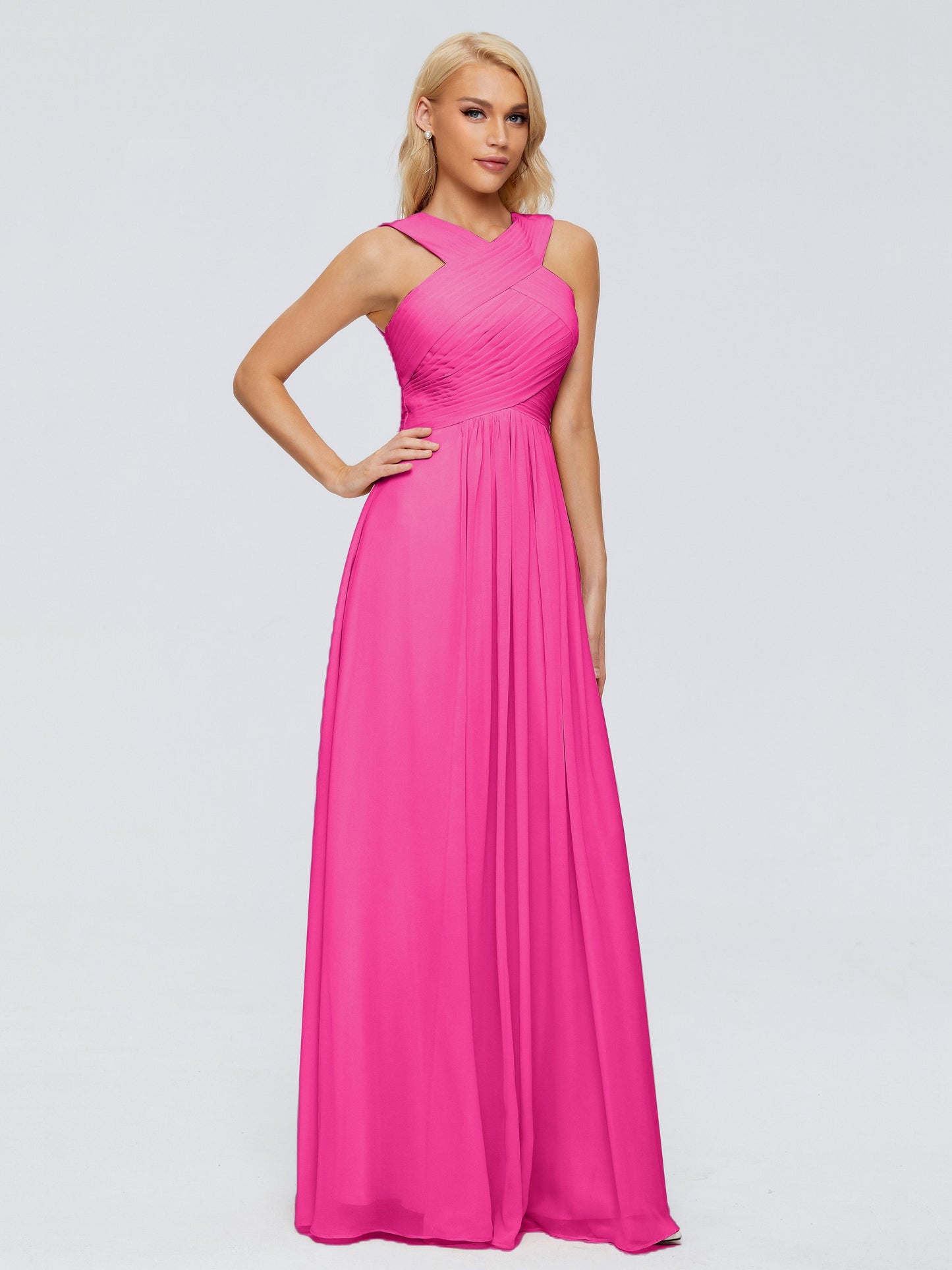 Aliyah A-line Straps Chiffon Bridesmaid Dresses