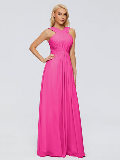 Aliyah A-line Straps Chiffon Bridesmaid Dresses