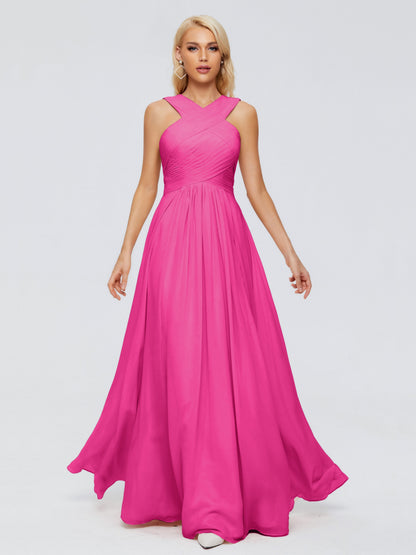 Aliyah A-line Straps Chiffon Bridesmaid Dresses