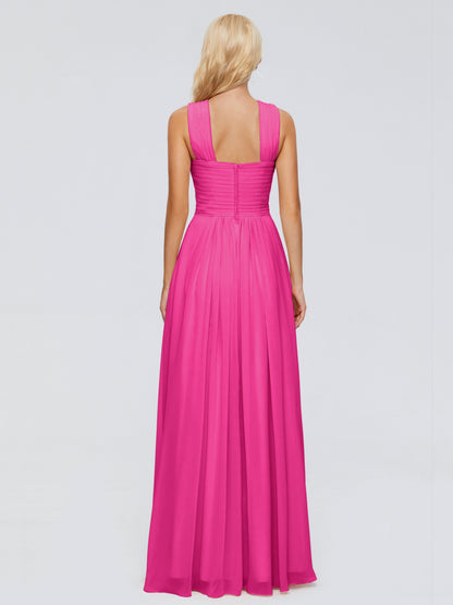 Aliyah A-line Straps Chiffon Bridesmaid Dresses