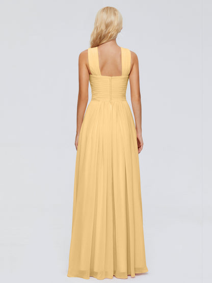 Aliyah A-line Straps Chiffon Bridesmaid Dresses