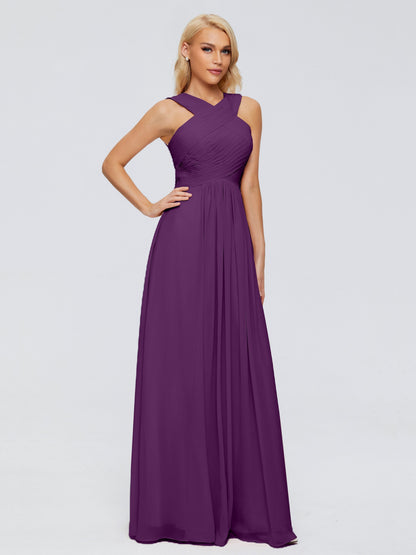 Aliyah A-line Straps Chiffon Bridesmaid Dresses