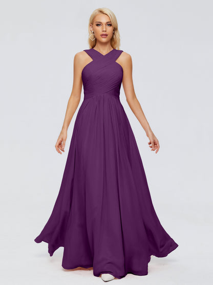 Aliyah A-line Straps Chiffon Bridesmaid Dresses
