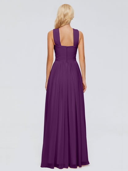 Aliyah A-line Straps Chiffon Bridesmaid Dresses