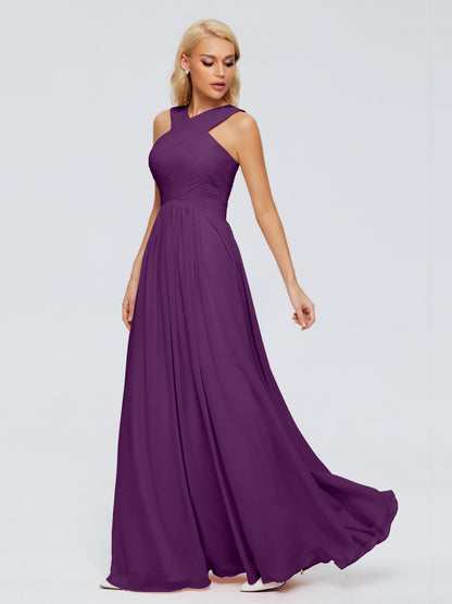 Aliyah A-line Straps Chiffon Bridesmaid Dresses