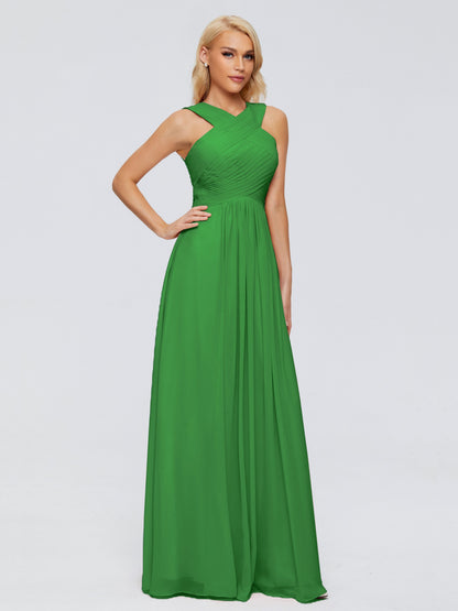 Aliyah A-line Straps Chiffon Bridesmaid Dresses
