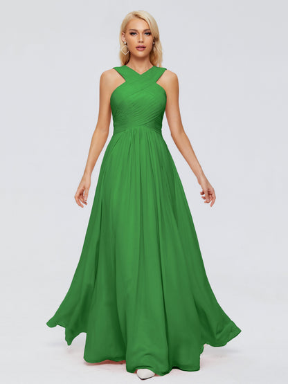 Aliyah A-line Straps Chiffon Bridesmaid Dresses