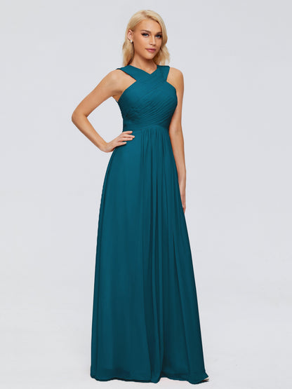 Aliyah A-line Straps Chiffon Bridesmaid Dresses