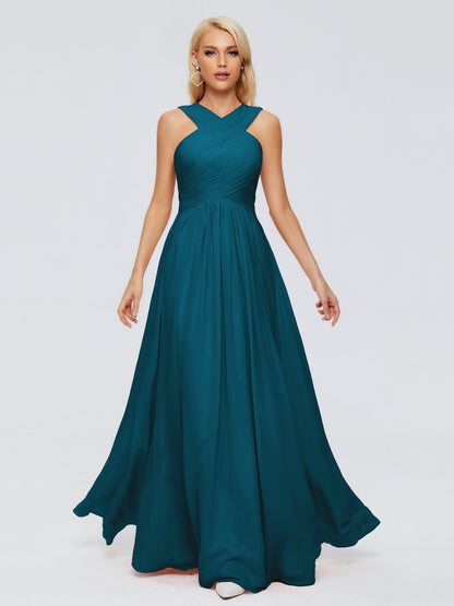 Aliyah A-line Straps Chiffon Bridesmaid Dresses