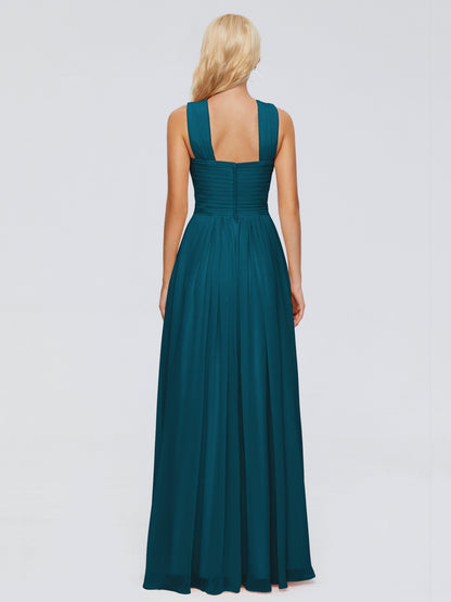 Aliyah A-line Straps Chiffon Bridesmaid Dresses