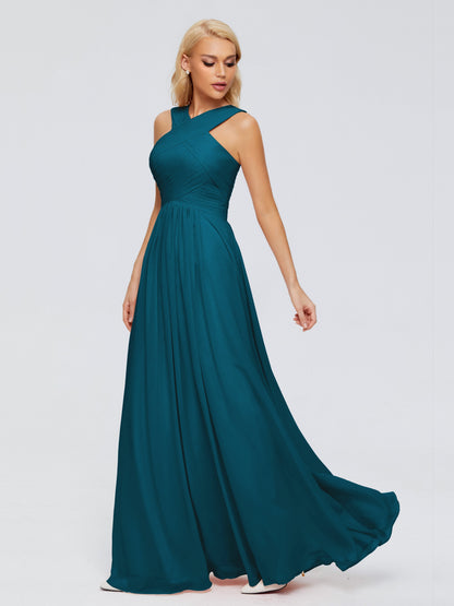 Aliyah A-line Straps Chiffon Bridesmaid Dresses