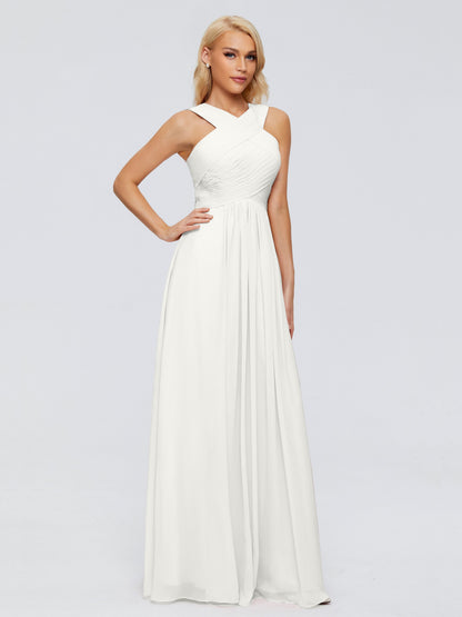 Aliyah A-line Straps Chiffon Bridesmaid Dresses