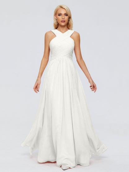 Aliyah A-line Straps Chiffon Bridesmaid Dresses