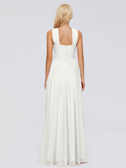 Aliyah A-line Straps Chiffon Bridesmaid Dresses