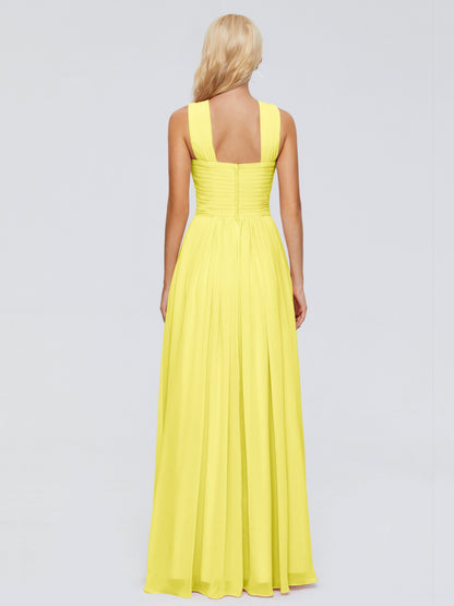 Aliyah A-line Straps Chiffon Bridesmaid Dresses