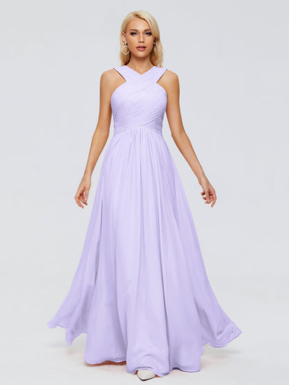 Aliyah A-line Straps Chiffon Bridesmaid Dresses