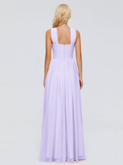 Aliyah A-line Straps Chiffon Bridesmaid Dresses
