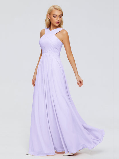 Aliyah A-line Straps Chiffon Bridesmaid Dresses