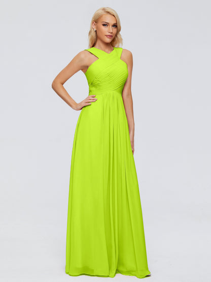 Aliyah A-line Straps Chiffon Bridesmaid Dresses