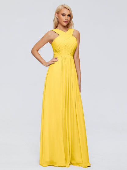 Aliyah A-line Straps Chiffon Bridesmaid Dresses
