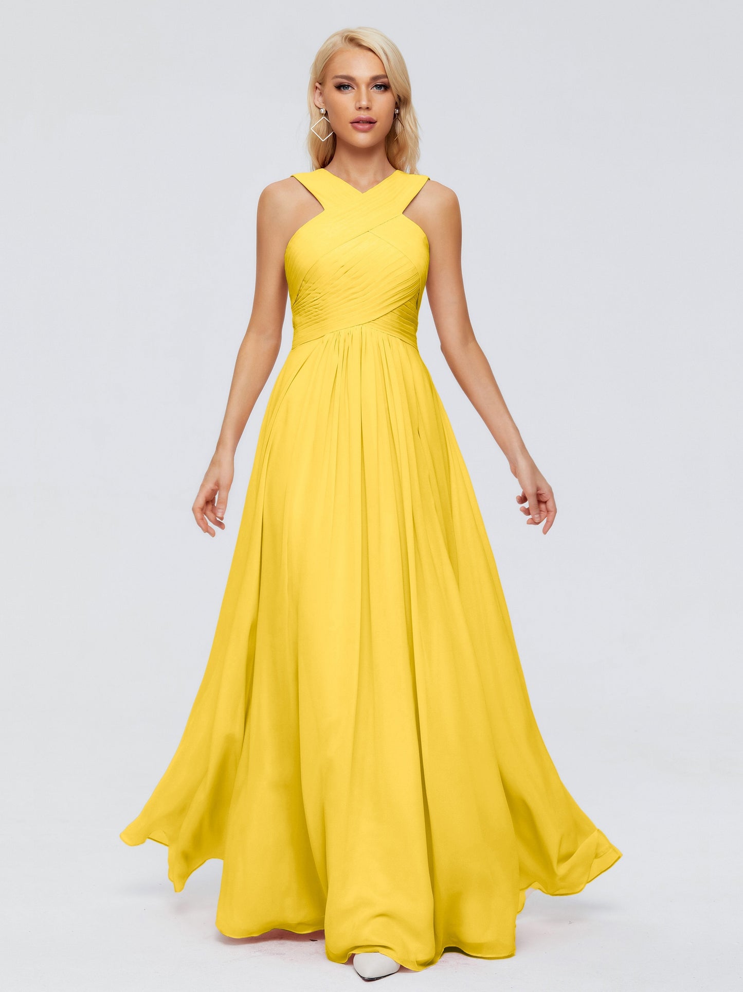 Aliyah A-line Straps Chiffon Bridesmaid Dresses