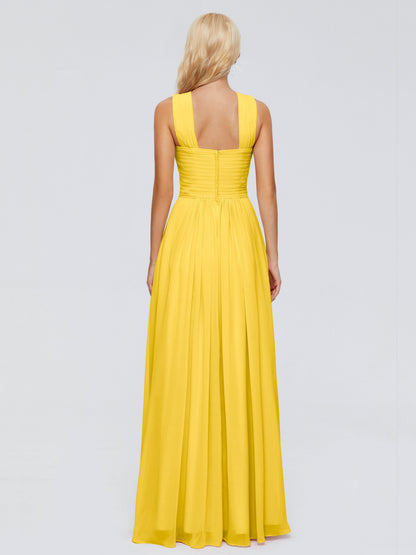 Aliyah A-line Straps Chiffon Bridesmaid Dresses