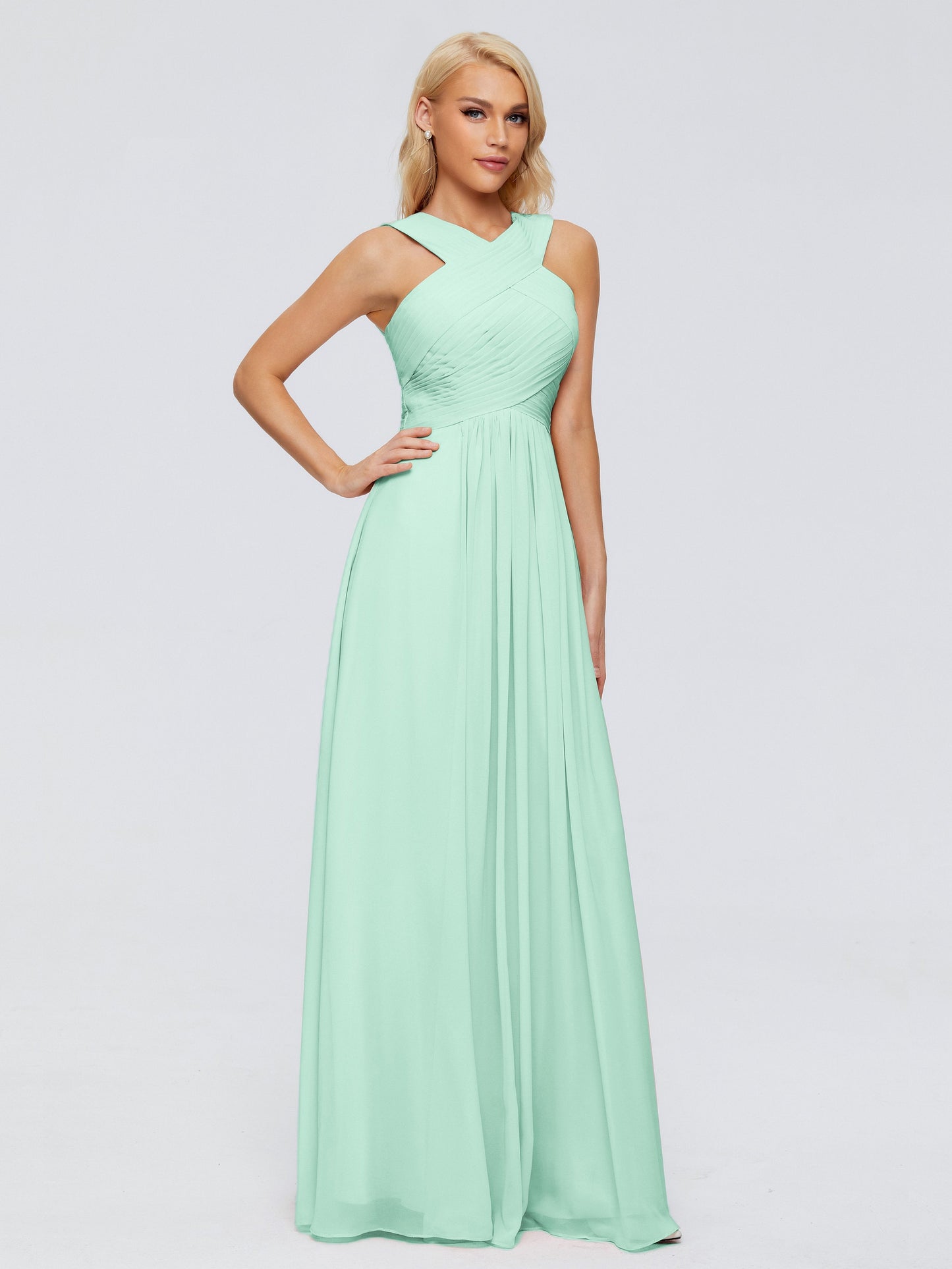 Aliyah A-line Straps Chiffon Bridesmaid Dresses