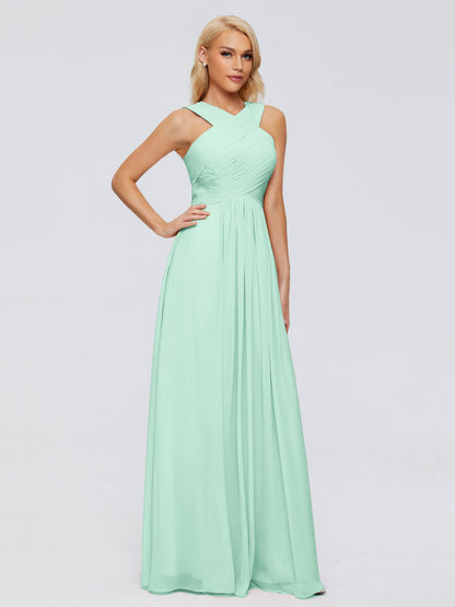 Aliyah A-line Straps Chiffon Bridesmaid Dresses