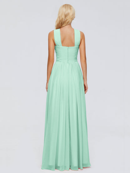 Aliyah A-line Straps Chiffon Bridesmaid Dresses