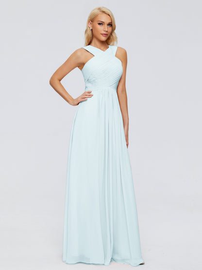 Aliyah A-line Straps Chiffon Bridesmaid Dresses