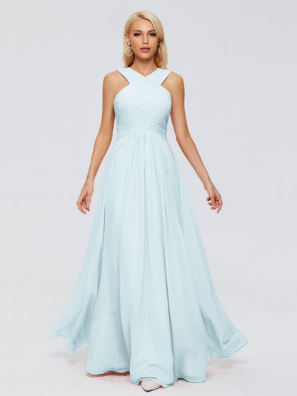 Aliyah A-line Straps Chiffon Bridesmaid Dresses