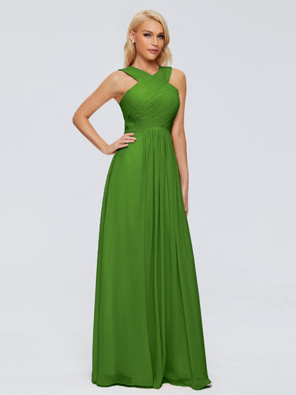 Aliyah A-line Straps Chiffon Bridesmaid Dresses