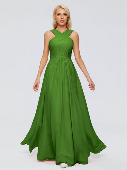 Aliyah A-line Straps Chiffon Bridesmaid Dresses