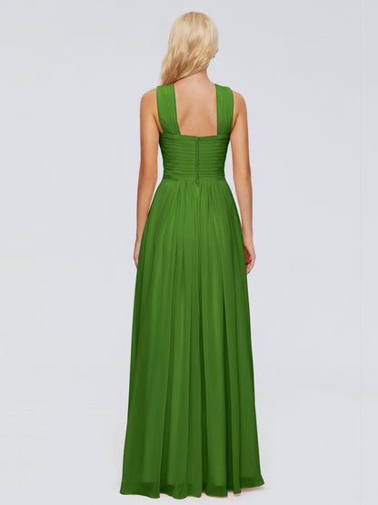 Aliyah A-line Straps Chiffon Bridesmaid Dresses