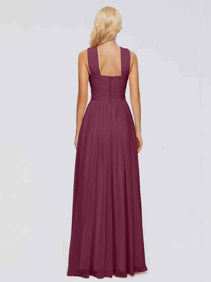 Aliyah A-line Straps Chiffon Bridesmaid Dresses