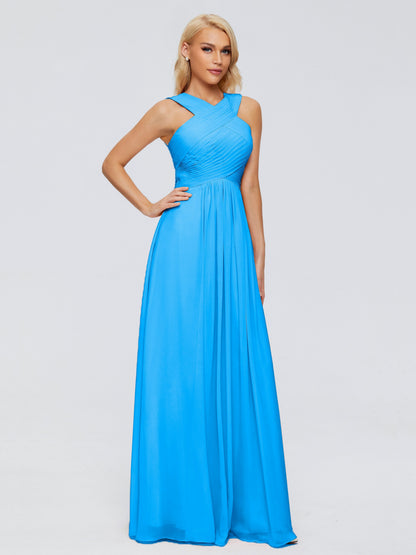 Aliyah A-line Straps Chiffon Bridesmaid Dresses