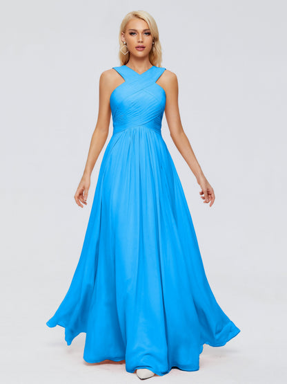 Aliyah A-line Straps Chiffon Bridesmaid Dresses