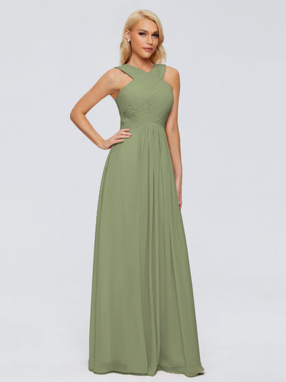 Aliyah A-line Straps Chiffon Bridesmaid Dresses