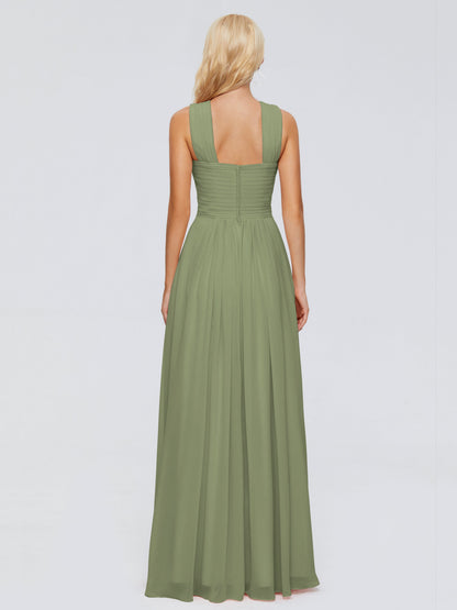 Aliyah A-line Straps Chiffon Bridesmaid Dresses