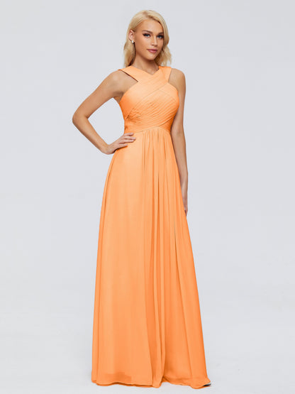 Aliyah A-line Straps Chiffon Bridesmaid Dresses