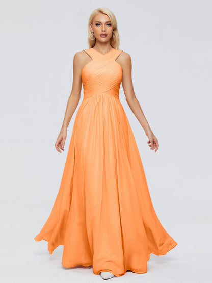 Aliyah A-line Straps Chiffon Bridesmaid Dresses