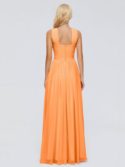 Aliyah A-line Straps Chiffon Bridesmaid Dresses