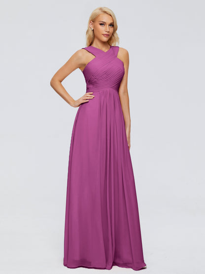 Aliyah A-line Straps Chiffon Bridesmaid Dresses