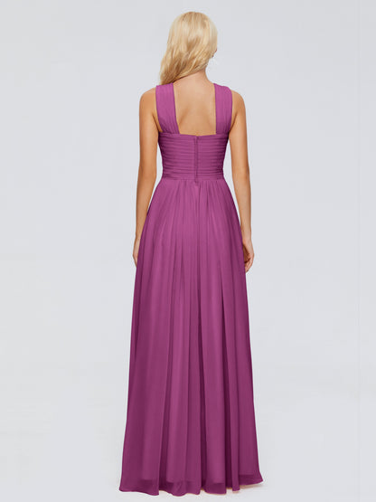 Aliyah A-line Straps Chiffon Bridesmaid Dresses