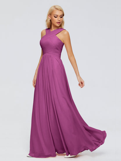 Aliyah A-line Straps Chiffon Bridesmaid Dresses