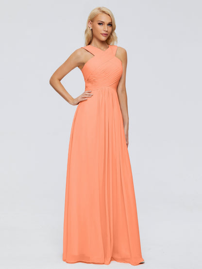 Aliyah A-line Straps Chiffon Bridesmaid Dresses